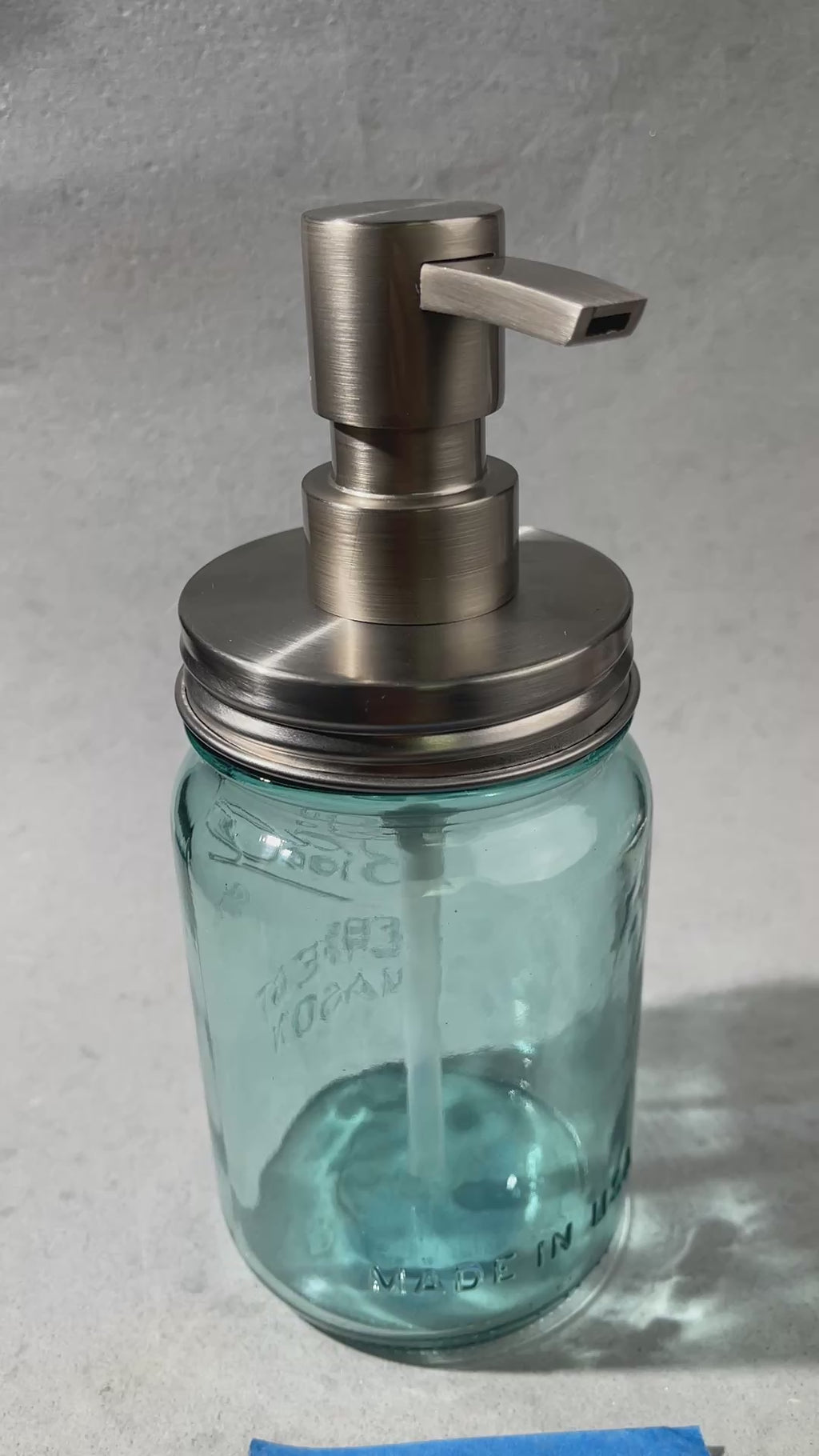 mason jar regular mouth stainless soap pump kit with heavy duty flat head pump