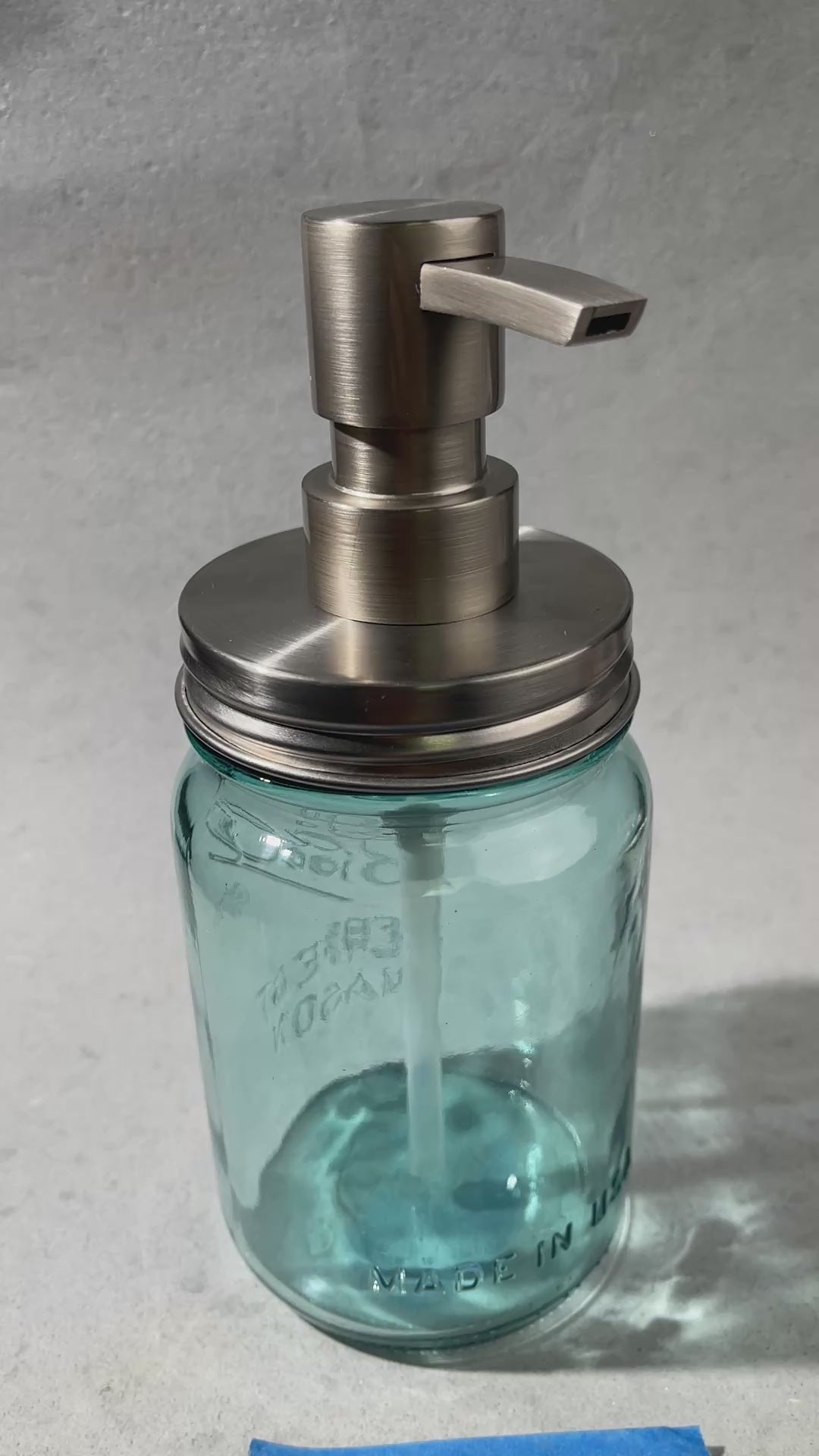 mason jar regular mouth stainless soap pump kit with heavy duty flat head pump