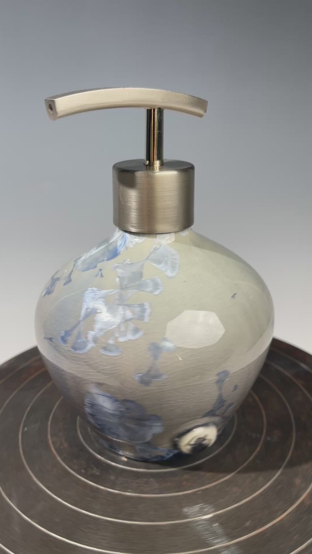 soap pump modern gray crystalline glazed