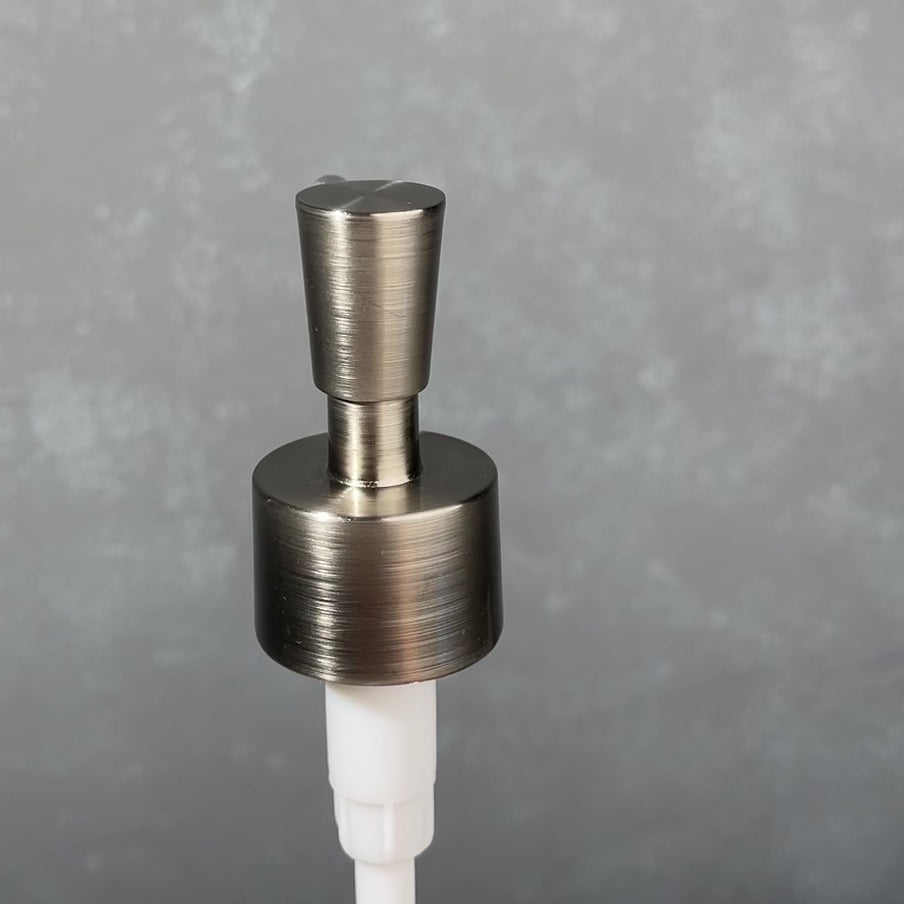 brushed nickel stainless finish soap dispenser inverted cone design