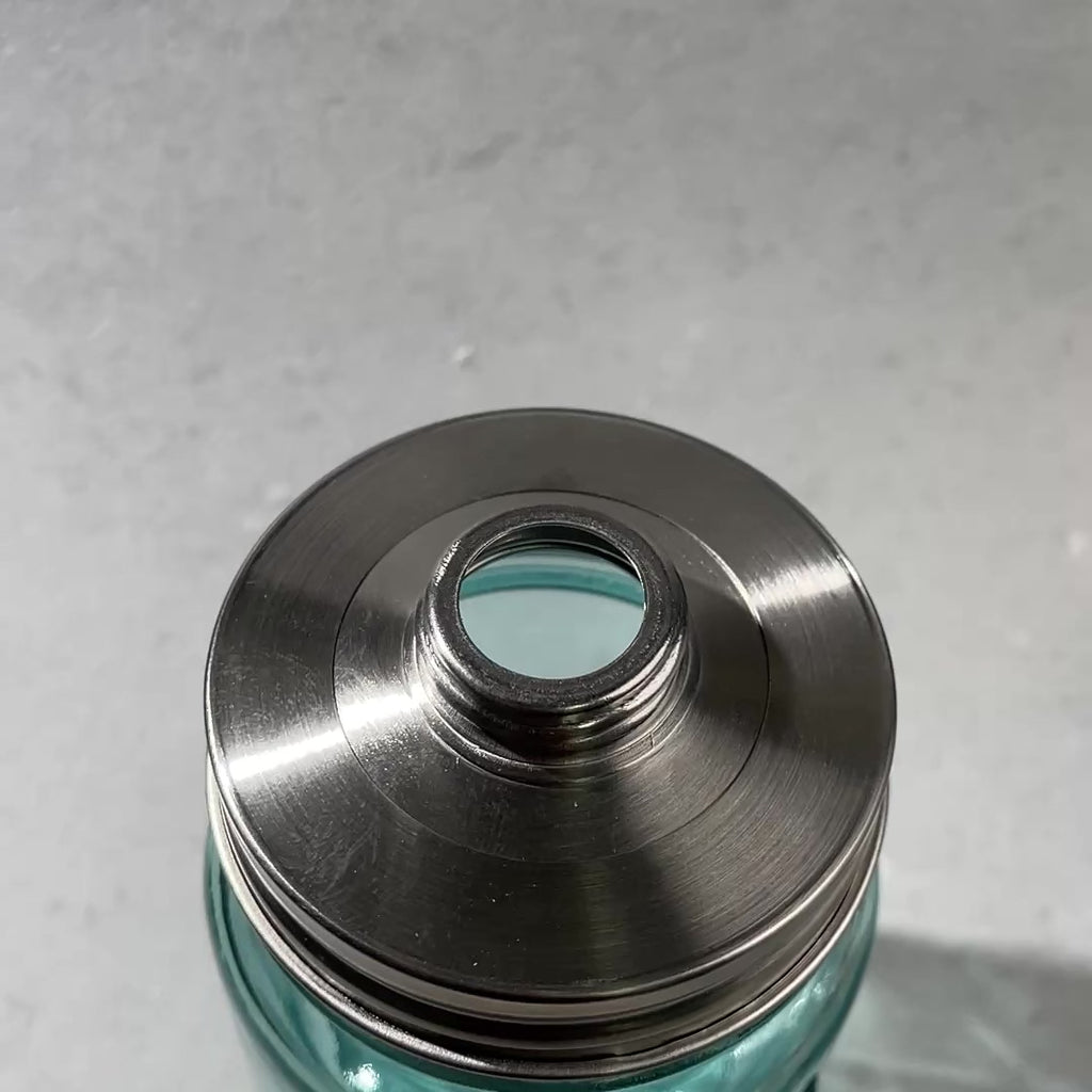 3 piece stainless and silicone adapter for attaching soap pumps to mason  jars 
