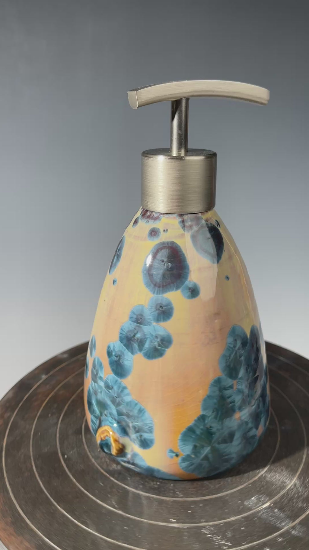 soap pump- palace sparkle crystalline- triangular soap pump lotion dispenser unique handmade