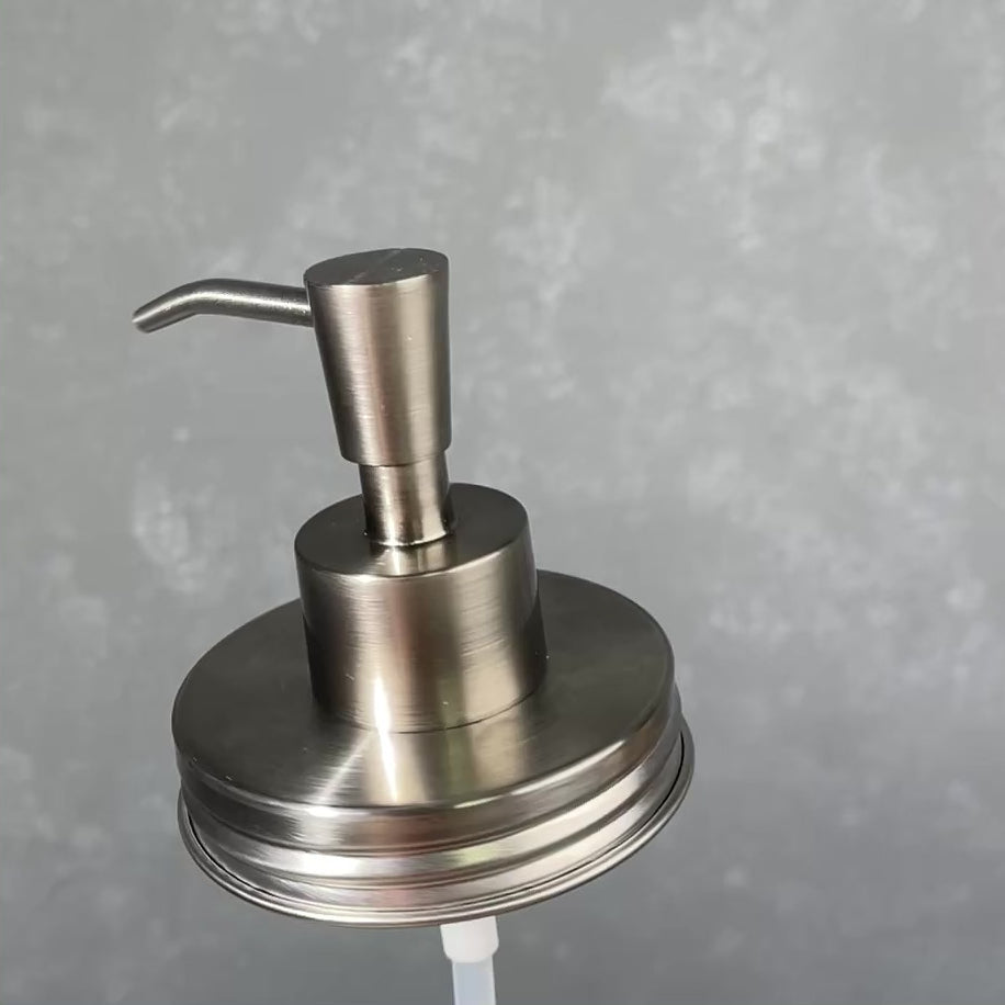 inverted cone modern mason jar  stainless steel soap pump kit