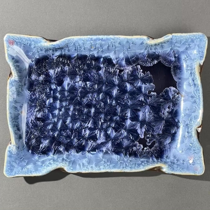 Purple  Blue macro-crystalline  rectangular tray by Hong Rubinstein