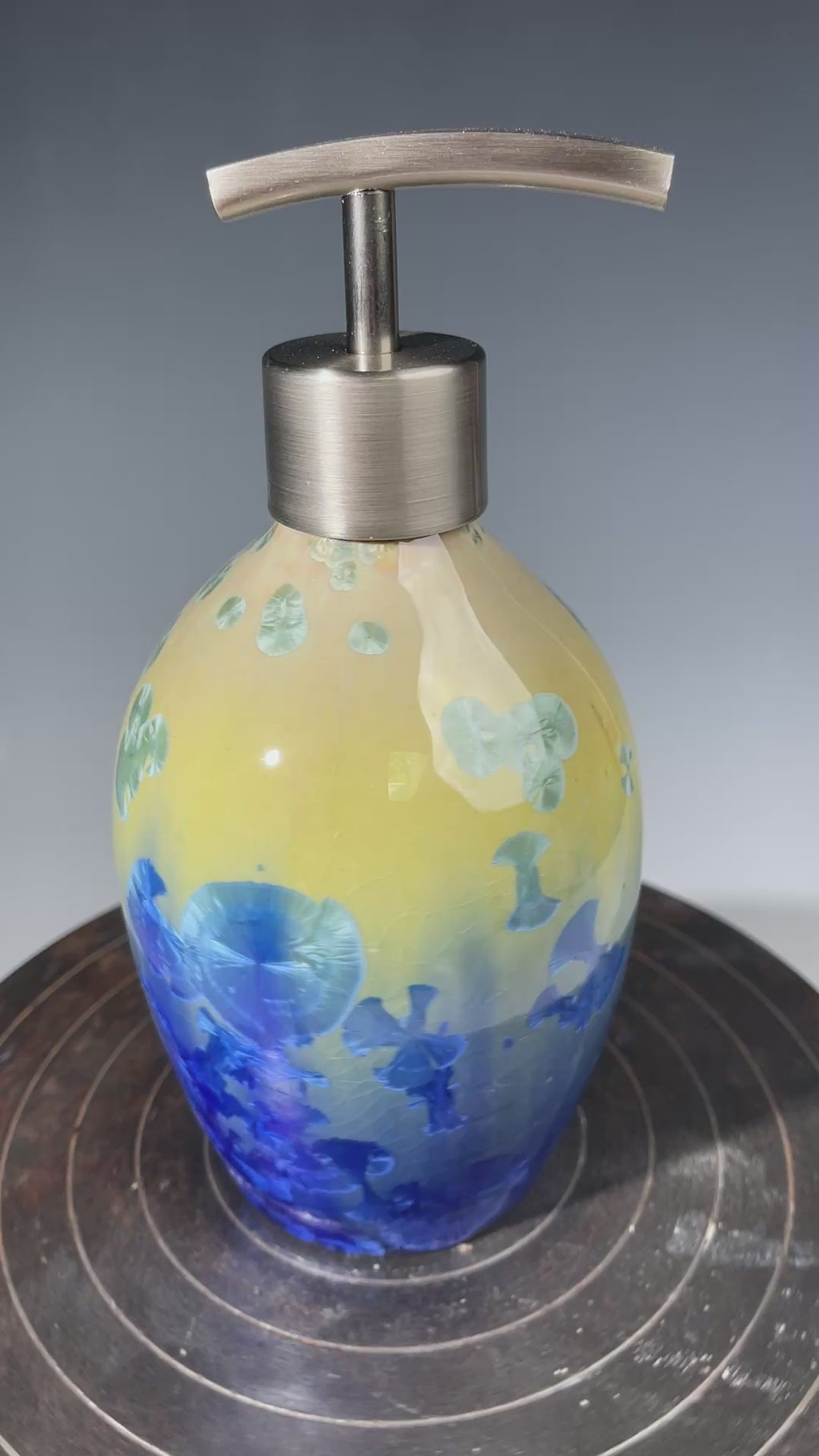 chartreuse to cobalt crystalline glazed soap dispenser video