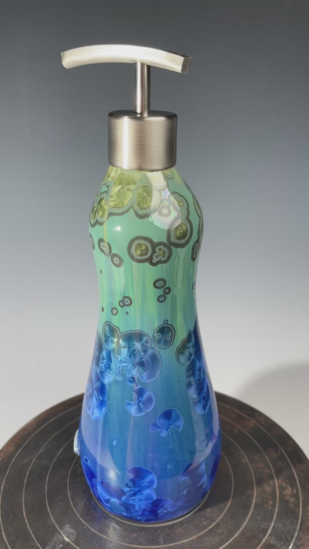 Soap Pump, Lotion and or Hand Sanitizer Pump -green forest jade ultramarine crystalline