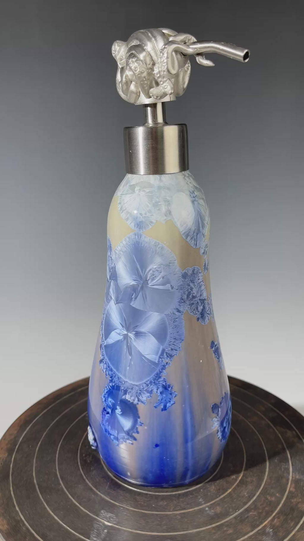 Octopus Soap Pump, Lotion and or Hand Sanitizer Pump silver cobalt fade