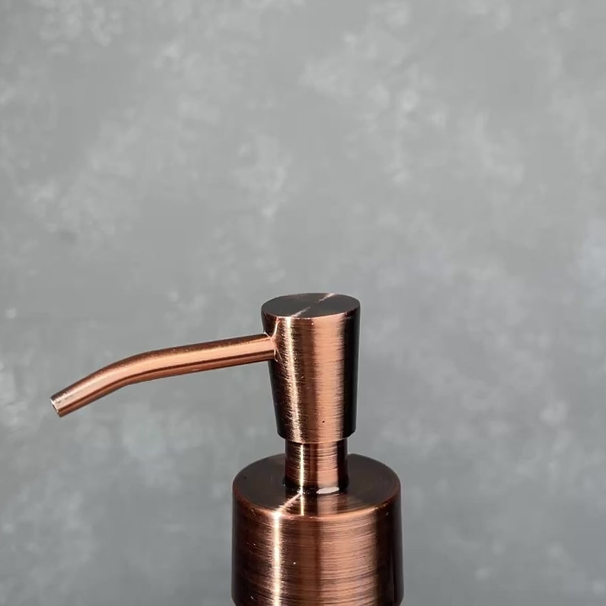 copper finish metal soap pump top inverted cone style