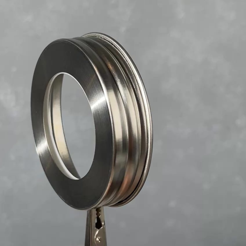 stainless steel lid for regular mouth mason jar with large hole for foamer collar or lid band use