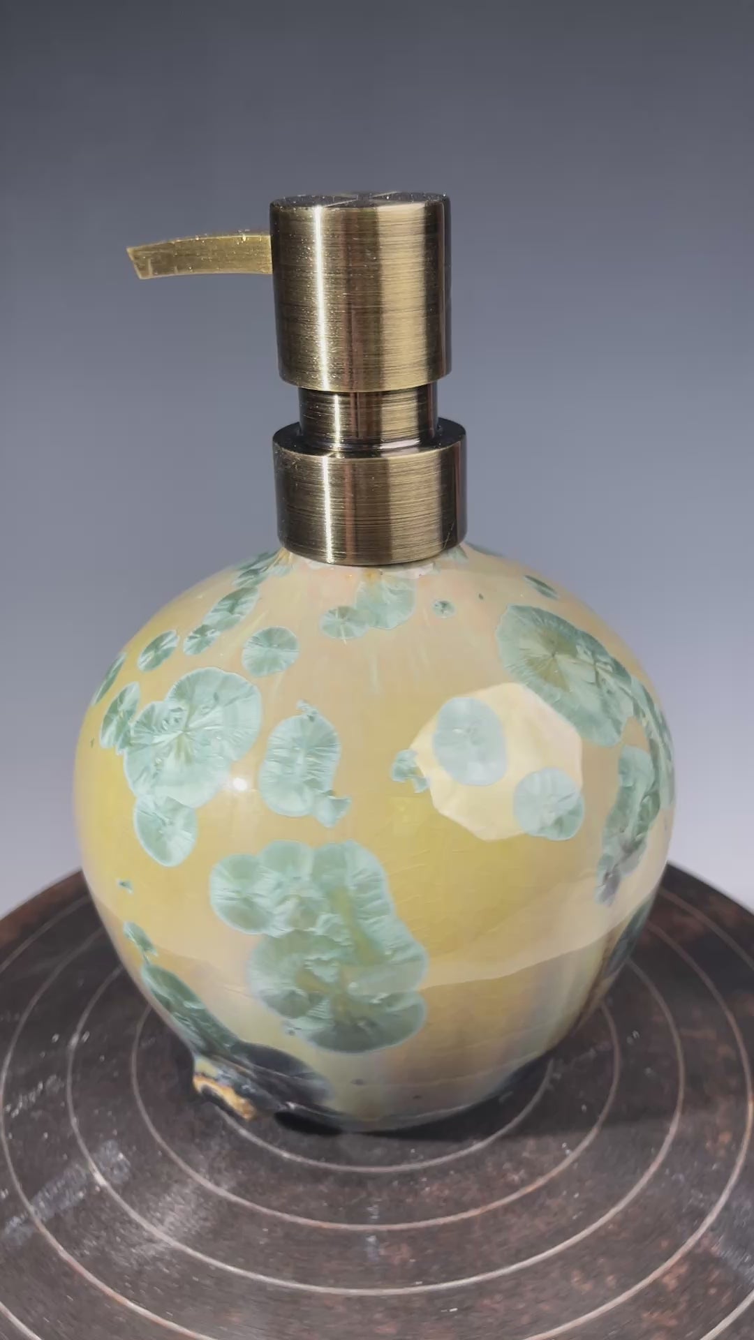 handmade soap dispenser in spring green tones