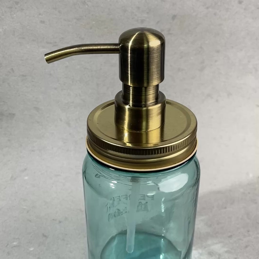 brass finish mason jar soap dispenser kit fits regular mouth mason jar