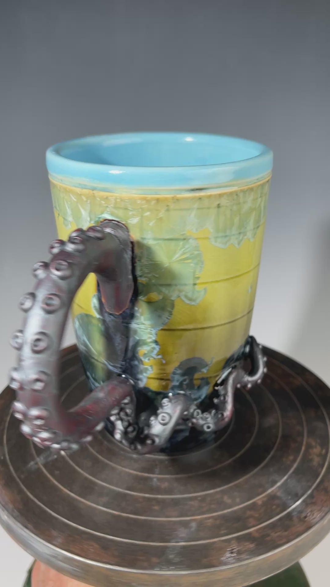 Octo mug  crystalline glazed Ceramic art by Adam and Hong Rubinstein