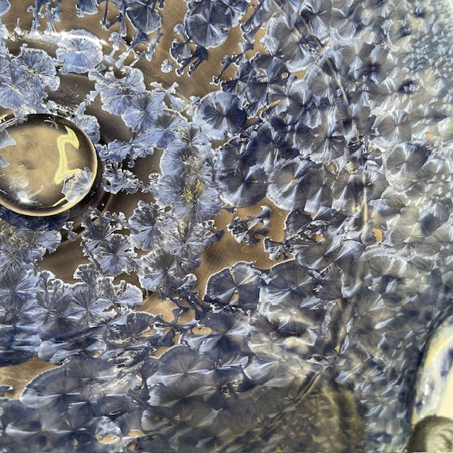 Hand made purple blue crystalline glazed vessel  sink