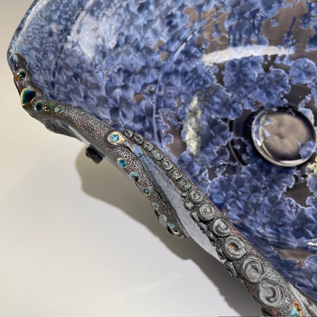 Hand made purple blue crystalline glazed vessel  sink