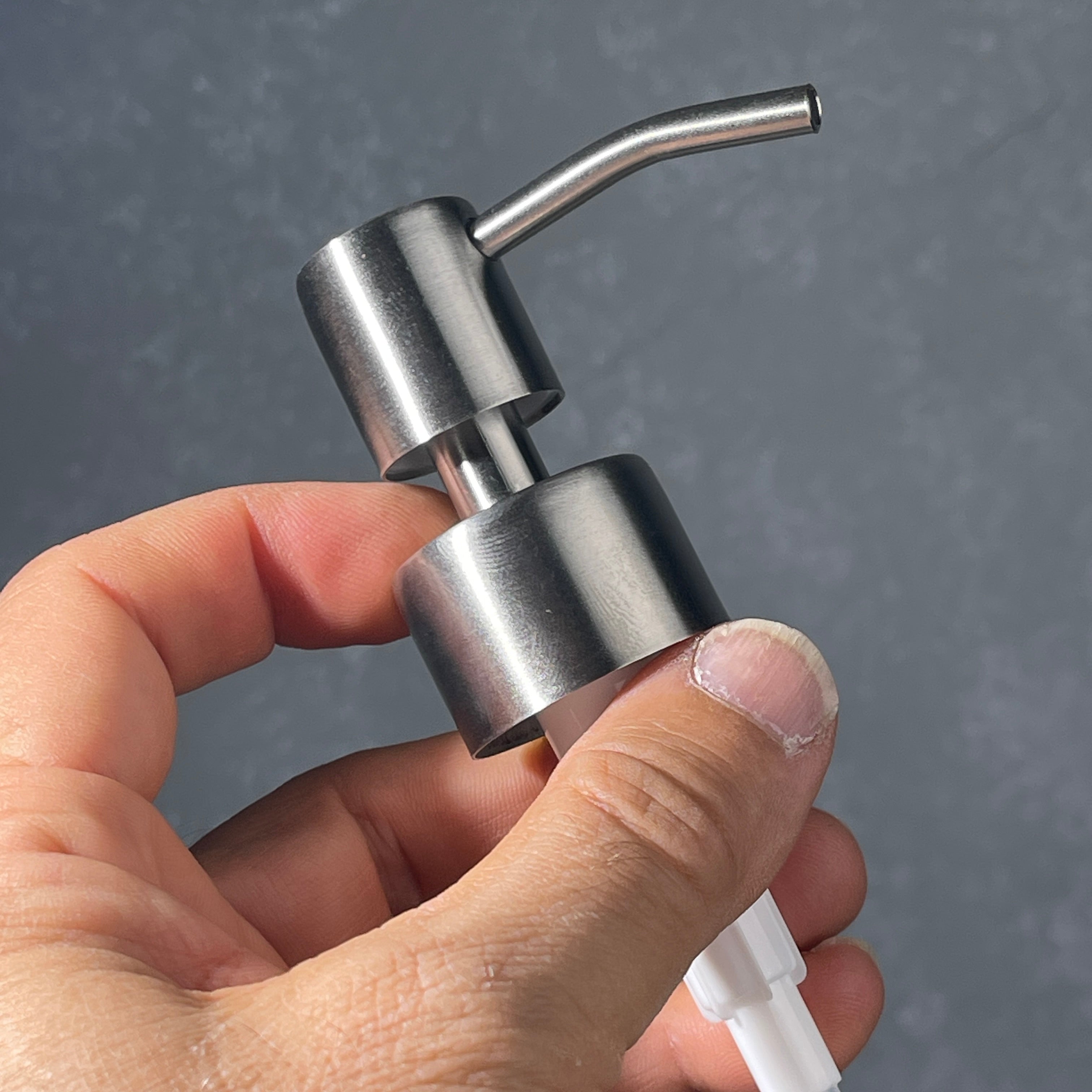 stainless soap dispenser top reduced profile 